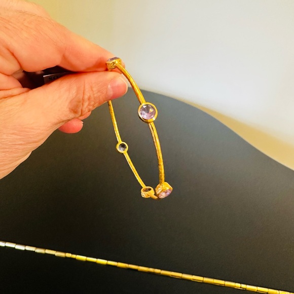 JULIE VOS AUTHENTIC RARE LUXURY MINIMALIST RETRO SUMMER SPRING AMETHYST BANGLE - Picture 12 of 17